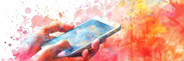 Poster - final review of a new mobile app by tech developers fixing lastminute issues bright and focused wate