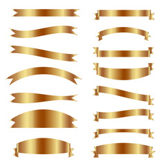 set of golden ribbons, beautiful and luxurious ribbon realistic ribbon vector collection ribbon labe