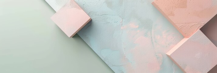 Poster - Acquisitions-themed wallpaper graphic, minimalist design with ample copy space, blend of soft pastel colors and geometric shapes, sharp focus, perfect for elegant professional presentations and modern