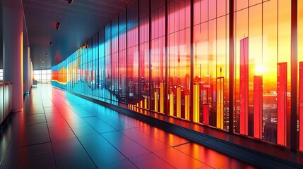 Poster - Modern Office with Cityscape View