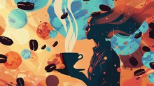 Cosmic Woman Coffee Art Print Free Stock Photo - Public Domain Pictures