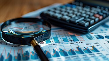 Poster - Financial Analysis with Magnifying Glass