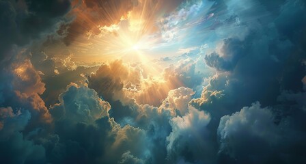 Poster - Heavenly Glow: A Breathtaking Sunrise Above the Clouds