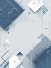Poster - management wallpaper with copy space, technology background, flat design, minimalist style, futurist