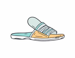 Wall Mural - Sandal vector sketch icon isolated on background. Hand drawn Sandal sketch icon for infographic, website or app
