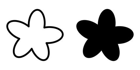 Poster - ofvs689 OutlineFilledVectorSign ofvs - flower shape vector icon . isolated transparent . outline and filled version . AI 10 / EPS / PNG . g12035