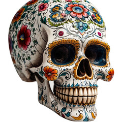 day of the dead skull isolated on a transparent background