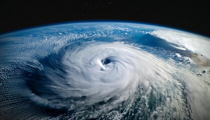 Massive spiraling Hurricane from space using satellite imaging of planet Earth