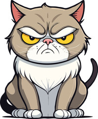  A grumpy-looking cat with a frown, showcasing personality and humor