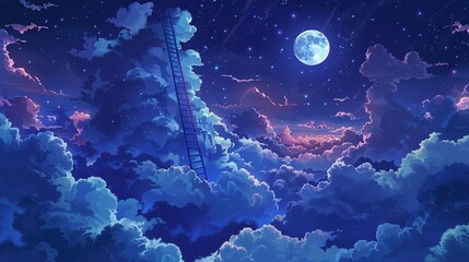 Wall Mural - Ladder to the Moon