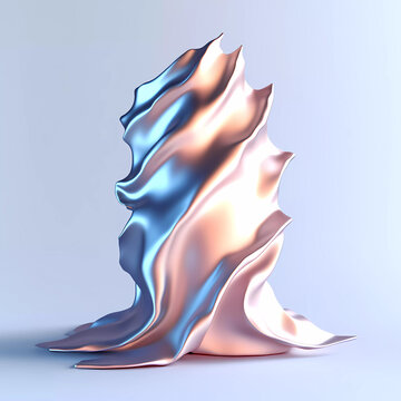 Fluid Holographic Elements, Gradient, 3D art, liquid element