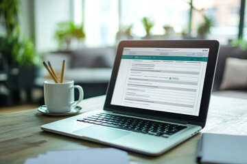 A digital survey form in a laptop screen