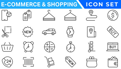 Poster - E-commerce avd Shopping icons collection set. Online shopping thin line icons. Shop icons vector