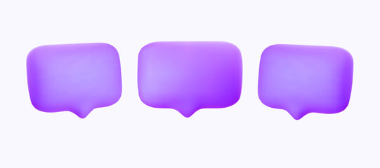 Poster - Empty speech bubble set for various text. Ideal for adding prices, greetings, or announcements. 3D vector graphics.