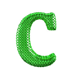 Wall Mural - Green ribbed symbol. letter c