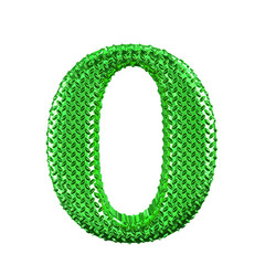 Wall Mural - Green ribbed symbol. letter o