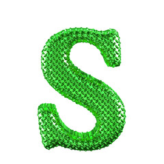 Wall Mural - Green ribbed symbol. letter s