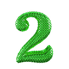 Wall Mural - Green ribbed symbol. number 2