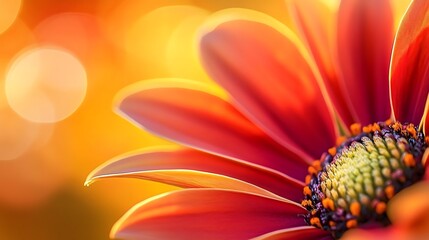 Poster - Close-up of a Red and Yellow Flower with Bokeh Background