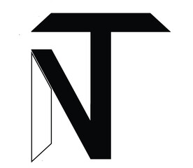 Fototapete - TN letter logo design on isolated background. NT monogram initials letter logo concept. TN icon design. NT elegant and Professional white color letter icon on black background.

