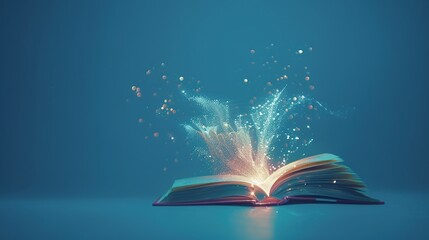 Sticker - Magic Book with Glowing Particles