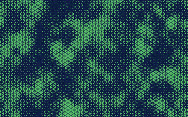 Aufkleber - Abstract background with green blue triangle dots. Triangle halftone geometric background. Halftone triangular retro 80s pattern. Minimal style retro dynamic wallpaper.