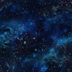 Canvas Print - Abstract Blue and Gold Sparkle Background.