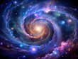 © design vector - Galactic Vortex: Swirling Stars, Cosmic Dust, and Vibrant Nebula Art in Deep Space
