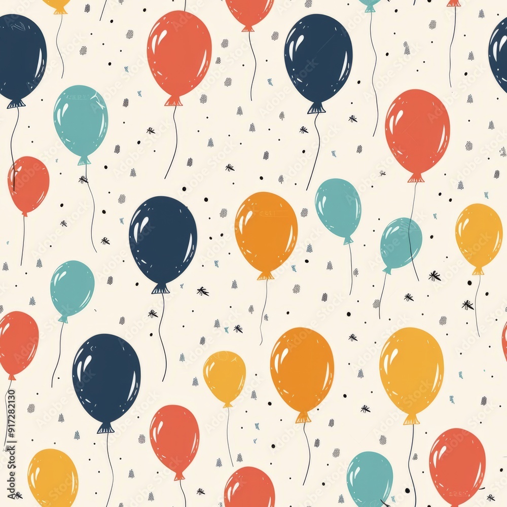 Seamless balloon pattern for kids, vector underwater animal wallpaper ...