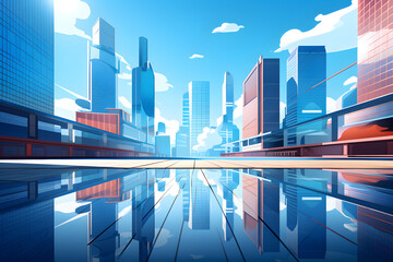 Modern Office Buildings background illustration