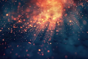 Poster - Blurry image with bright orange and blue colors on the background