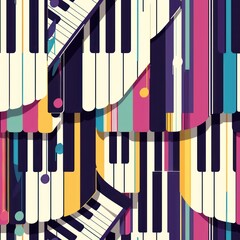 Canvas Print - Abstract Piano Keys Background.