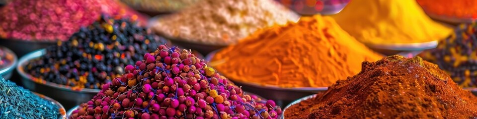 Canvas Print - A vibrant spice market