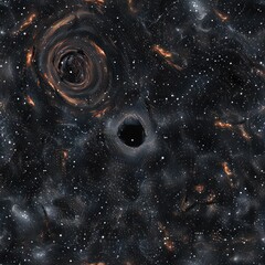 Sticker - Cosmic Swirls and Black Holes in a Starry Night Sky.