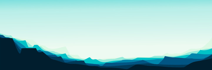 Wall Mural - landscape mountain scenery vector illustration good for tourism, advertising, ads, business, wallpaper, background template, and backdrop design