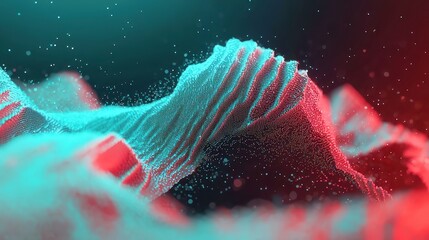 Poster - Futuristic Digital Abstract, an immersive background featuring flowing particles that evoke advanced technology, offering a sense of depth and limitless potential.