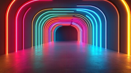 Poster - Vibrant Rainbow Light Background, a colorful display of soft glowing hues blending seamlessly, creating a dynamic atmosphere perfect for creative projects or digital designs.