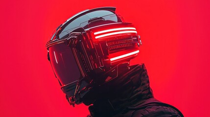 Poster - Futuristic AI Head with Glowing Lines, an intricate design showcasing luminous patterns, emphasizing technology's evolution and the intersection of art and innovation.