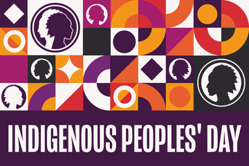 Wall Mural - Indigenous Peoples' Day. Holiday concept. Template for background, banner, card, poster with text inscription. Vector EPS10 illustration.