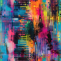 Canvas Print - Abstract geometric background with vibrant colors.