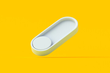 Wall Mural - falling toggle switch on orange background. modern on, off button. user interface elements. 3d rende