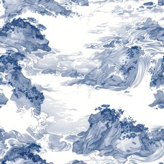 Wall Mural - Abstract Blue Water and Rock Pattern.