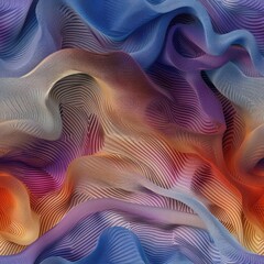 Wall Mural - abstract wavy pattern background with purple, blue, and orange hues.