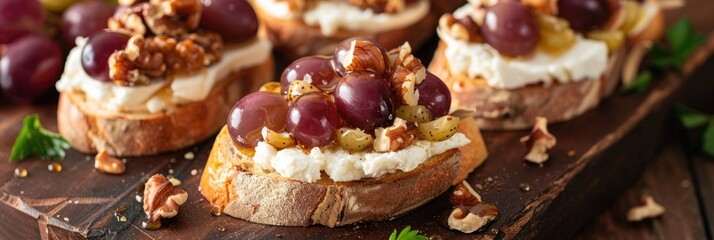 Sticker - Goat Cheese Toasts with Grapes Nuts and Honey