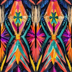 Canvas Print - Abstract colorful geometric pattern, close-up, background.