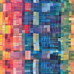 Canvas Print - Abstract Colorful Grid Pattern.
