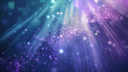 Poster - Vibrant light rays burst through a cosmic backdrop, illuminating shimmering particles in a mesmerizing display of color and ethereal beauty