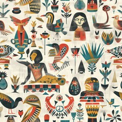 Canvas Print - Geometric Egyptian Pattern.