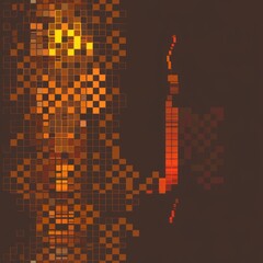 Wall Mural - abstract geometric background with warm color palette.
