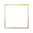 © kanoktuch - Square gold frame with a minimalist design, ideal for modern decor and displaying art or photos. Isolated on transparent background, png.